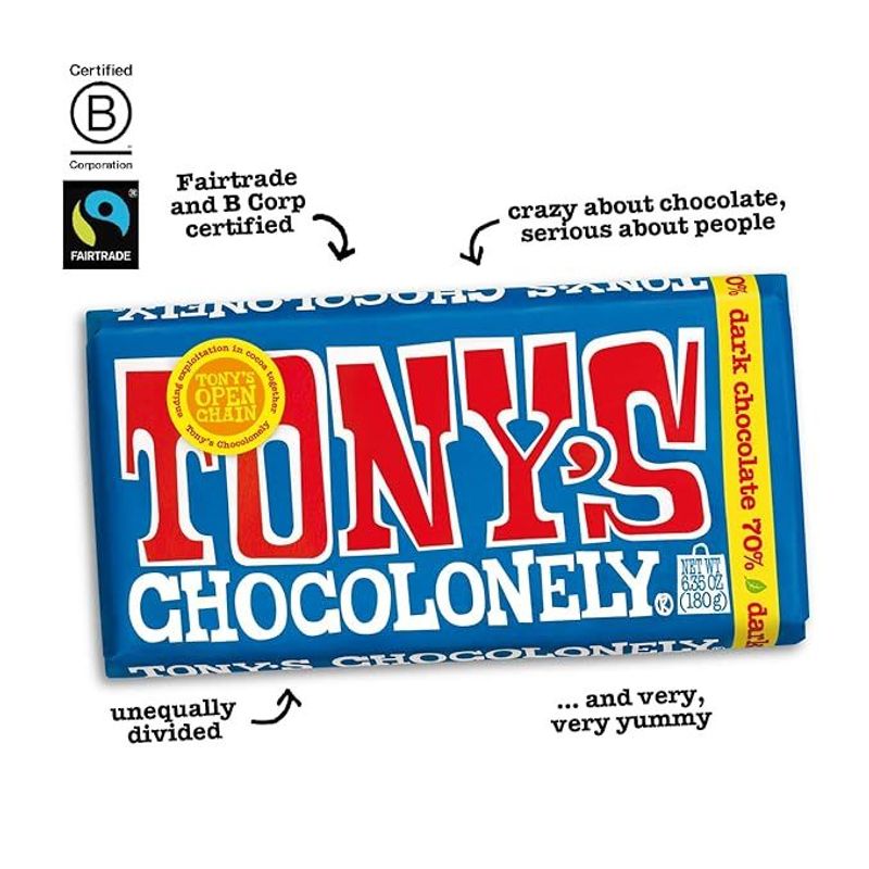 Tony's Chocolonely 70% Dark Chocolate Bar